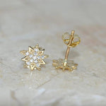 Load image into Gallery viewer, 8MM ROUND CUT DAINTY STAR MOISSANITE EARRING FOR WOMEN