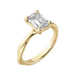 Load image into Gallery viewer, AYLA EMERALD CUT MOISSANITE ENGAGEMENT RING