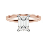 Load image into Gallery viewer, BARE EMERALD CUT MOISSANITE ENGAGEMENT RING