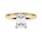 Load image into Gallery viewer, BARE EMERALD CUT MOISSANITE ENGAGEMENT RING