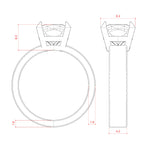 Load image into Gallery viewer, EAVE BOLD CUSHION CUT MOISSANITE ENGAGEMENT RING