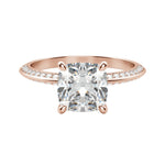 Load image into Gallery viewer, EVIA CUSHION CUT MOISSANITE ENGAGEMENT RING
