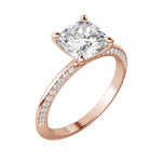 Load image into Gallery viewer, EVIA CUSHION CUT MOISSANITE ENGAGEMENT RING