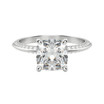 Load image into Gallery viewer, EVIA CUSHION CUT MOISSANITE ENGAGEMENT RING