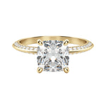 Load image into Gallery viewer, EVIA CUSHION CUT MOISSANITE ENGAGEMENT RING