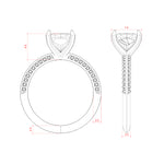 Load image into Gallery viewer, EVIA CUSHION CUT MOISSANITE ENGAGEMENT RING