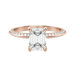 Load image into Gallery viewer, EVIA EMERALD CUT MOISSANITE ENGAGEMENT RING