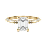Load image into Gallery viewer, EVIA EMERALD CUT MOISSANITE ENGAGEMENT RING
