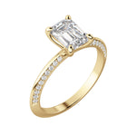 Load image into Gallery viewer, EVIA EMERALD CUT MOISSANITE ENGAGEMENT RING