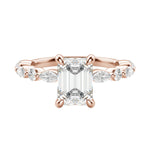 Load image into Gallery viewer, GAIA EMERALD CUT MOISSANITE ENGAGEMENT RING