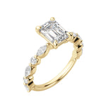 Load image into Gallery viewer, GAIA EMERALD CUT MOISSANITE ENGAGEMENT RING