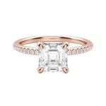 Load image into Gallery viewer, HERA ACCENTED ASSCHER CUT MOISSANITE ENGAGEMENT RING