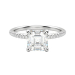 Load image into Gallery viewer, HERA ACCENTED ASSCHER CUT MOISSANITE ENGAGEMENT RING