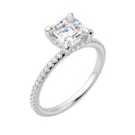 Load image into Gallery viewer, HERA ACCENTED ASSCHER CUT MOISSANITE ENGAGEMENT RING