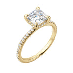 Load image into Gallery viewer, HERA ACCENTED ASSCHER CUT MOISSANITE ENGAGEMENT RING