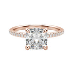 Load image into Gallery viewer, HERA ACCENTED CUSHION CUT MOISSANITE ENGAGEMENT RING