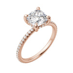 Load image into Gallery viewer, HERA ACCENTED CUSHION CUT MOISSANITE ENGAGEMENT RING