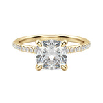 Load image into Gallery viewer, HERA ACCENTED CUSHION CUT MOISSANITE ENGAGEMENT RING