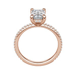 Load image into Gallery viewer, HERA ACCENTED EMERALD CUT MOISSANITE ENGAGEMENT RING