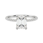 Load image into Gallery viewer, HERA ACCENTED EMERALD CUT MOISSANITE ENGAGEMENT RING