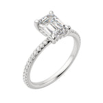 Load image into Gallery viewer, HERA ACCENTED EMERALD CUT MOISSANITE ENGAGEMENT RING