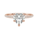 Load image into Gallery viewer, HERA ACCENTED HEART CUT MOISSANITE ENGAGEMENT RING