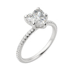 Load image into Gallery viewer, HERA ACCENTED HEART CUT MOISSANITE ENGAGEMENT RING