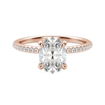 Load image into Gallery viewer, HERA ACCENTED OVAL CUT MOISSANITE ENGAGEMENT RING