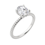 Load image into Gallery viewer, HERA ACCENTED OVAL CUT MOISSANITE ENGAGEMENT RING