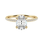 Load image into Gallery viewer, HERA ACCENTED OVAL CUT MOISSANITE ENGAGEMENT RING