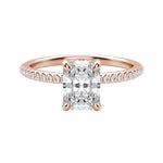 Load image into Gallery viewer, HERA ACCENTED RADIANT CUT MOISSANITE ENGAGEMENT RING