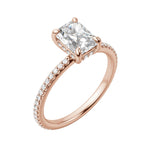 Load image into Gallery viewer, HERA ACCENTED RADIANT CUT MOISSANITE ENGAGEMENT RING