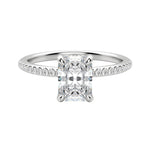 Load image into Gallery viewer, HERA ACCENTED RADIANT CUT MOISSANITE ENGAGEMENT RING