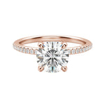 Load image into Gallery viewer, HERA ACCENTED ROUND CUT MOISSANITE ENGAGEMENT RING