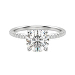 Load image into Gallery viewer, HERA ACCENTED ROUND CUT MOISSANITE ENGAGEMENT RING