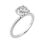 Load image into Gallery viewer, HERA ACCENTED ROUND CUT MOISSANITE ENGAGEMENT RING
