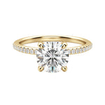 Load image into Gallery viewer, HERA ACCENTED ROUND CUT MOISSANITE ENGAGEMENT RING
