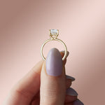 Load image into Gallery viewer, HERA ACCENTED CUSHION CUT MOISSANITE ENGAGEMENT RING