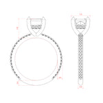 Load image into Gallery viewer, HERA ACCENTED ASSCHER CUT MOISSANITE ENGAGEMENT RING