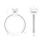 Load image into Gallery viewer, HERA ACCENTED EMERALD CUT MOISSANITE ENGAGEMENT RING