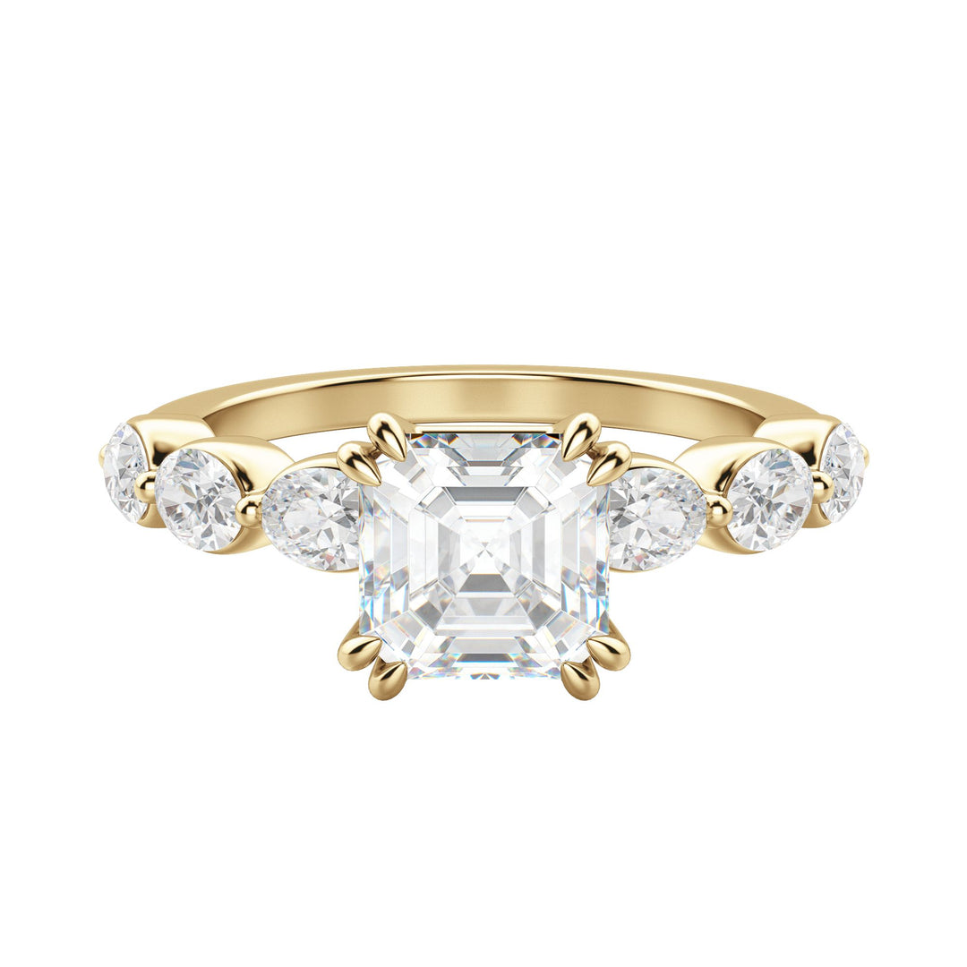 JUNO ASSCHER CUT MOISSANITE ENGAGEMENT RING