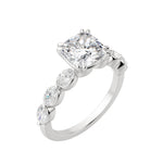 Load image into Gallery viewer, JUNO CUSHION CUT MOISSANITE ENGAGEMENT RING