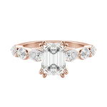 Load image into Gallery viewer, JUNO EMERALD CUT MOISSANITE ENGAGEMENT RING