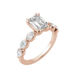 Load image into Gallery viewer, JUNO EMERALD CUT MOISSANITE ENGAGEMENT RING