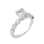 Load image into Gallery viewer, JUNO EMERALD CUT MOISSANITE ENGAGEMENT RING