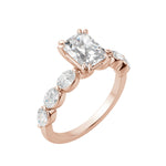 Load image into Gallery viewer, JUNO RADIANT CUT MOISSANITE ENGAGEMENT RING