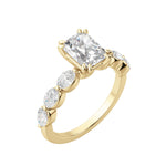 Load image into Gallery viewer, JUNO RADIANT CUT MOISSANITE ENGAGEMENT RING