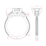 Load image into Gallery viewer, LILY ACCENTED ASSCHER CUT MOISSANITE ENGAGEMENT RING