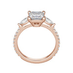 Load image into Gallery viewer, LILY ACCENTED ASSCHER CUT MOISSANITE ENGAGEMENT RING