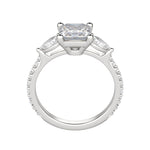 Load image into Gallery viewer, LILY ACCENTED ASSCHER CUT MOISSANITE ENGAGEMENT RING